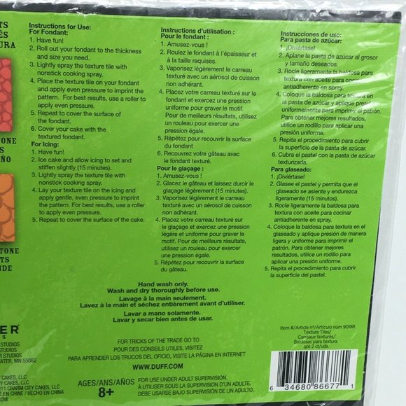 Duff Goldman Texture Tiles Charm Cake City Cobblestone Gartner Studios Baking - Picture 7 of 12